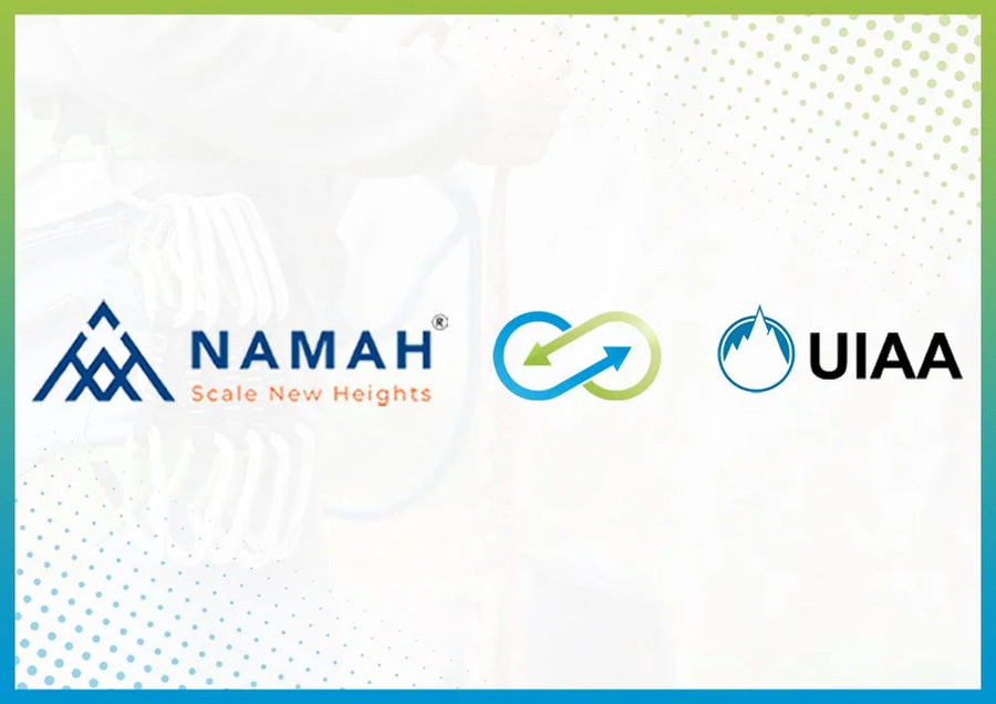 Namah Ropes Collaboration With Uiaa Highlighting Certified Safety Standards And Commitment To Quality In Climbing And Mountaineering Equipment.
